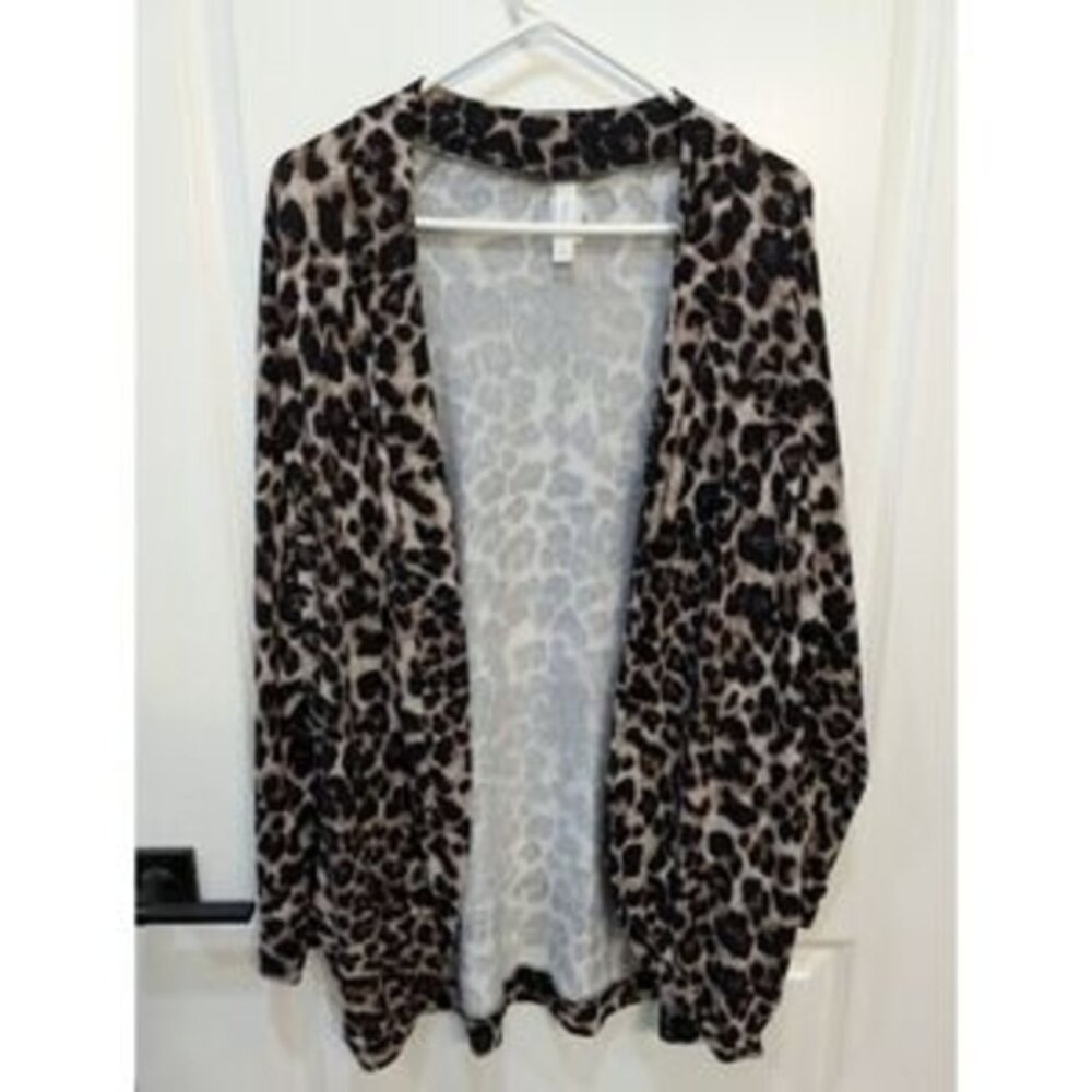 🐆 HoneyMe Curvy Leopard Print Cardigan – Soft & Stretchy XL